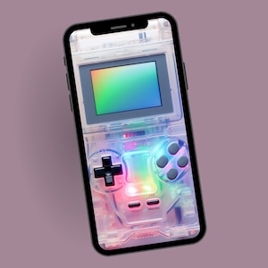 Realistic 3D Colorful Gameboy Phone Wallpaper, Retro Gaming Phone Background, Mobile Digital Download,