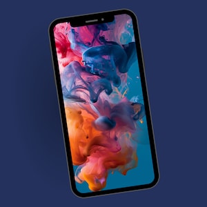 Colorful Smoke Image Phone Wallpaper, Vibrant Smoke Effect Phone Background, Mobile Digital Download,