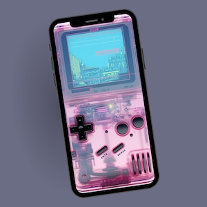 Realistic 3D Pink Gameboy Phone Wallpaper, Retro Gaming Phone Background, Mobile Digital Download,