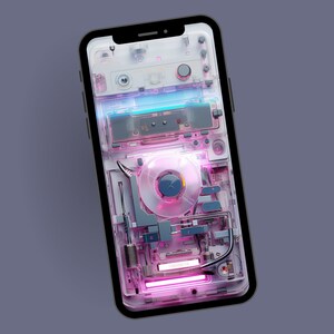 Realistic 3D Electronic Circuit Phone Wallpaper, Technological Phone Background, Mobile Digital Download,