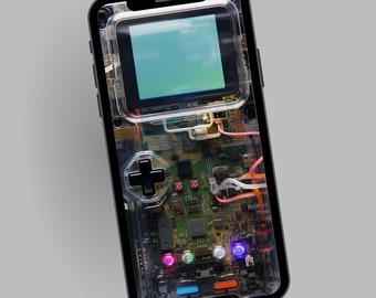 Realistic 3D Dark Gameboy Phone Wallpaper, Retro Gaming Phone Background, Mobile Digital Download,