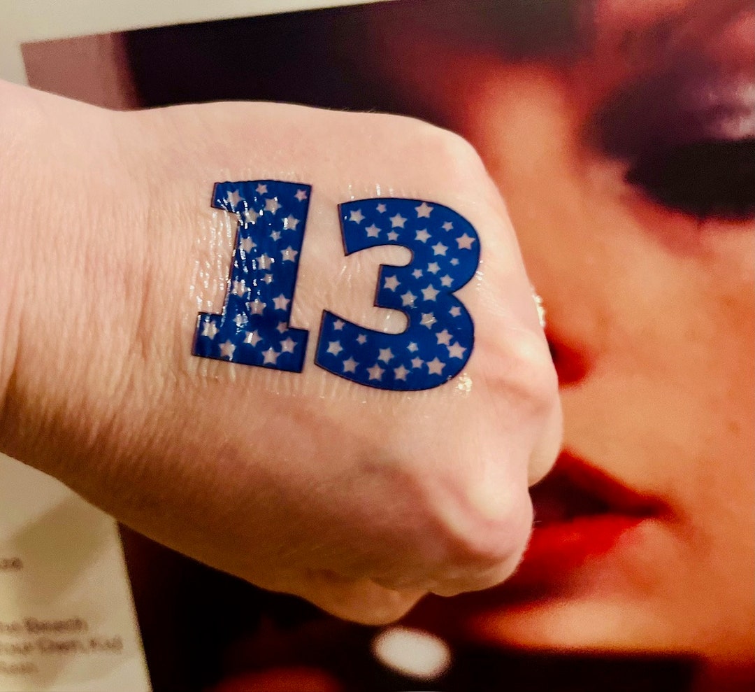 Eras Tour 13 Temporary Tattoo Number Thirteen Temp Hand Etsy