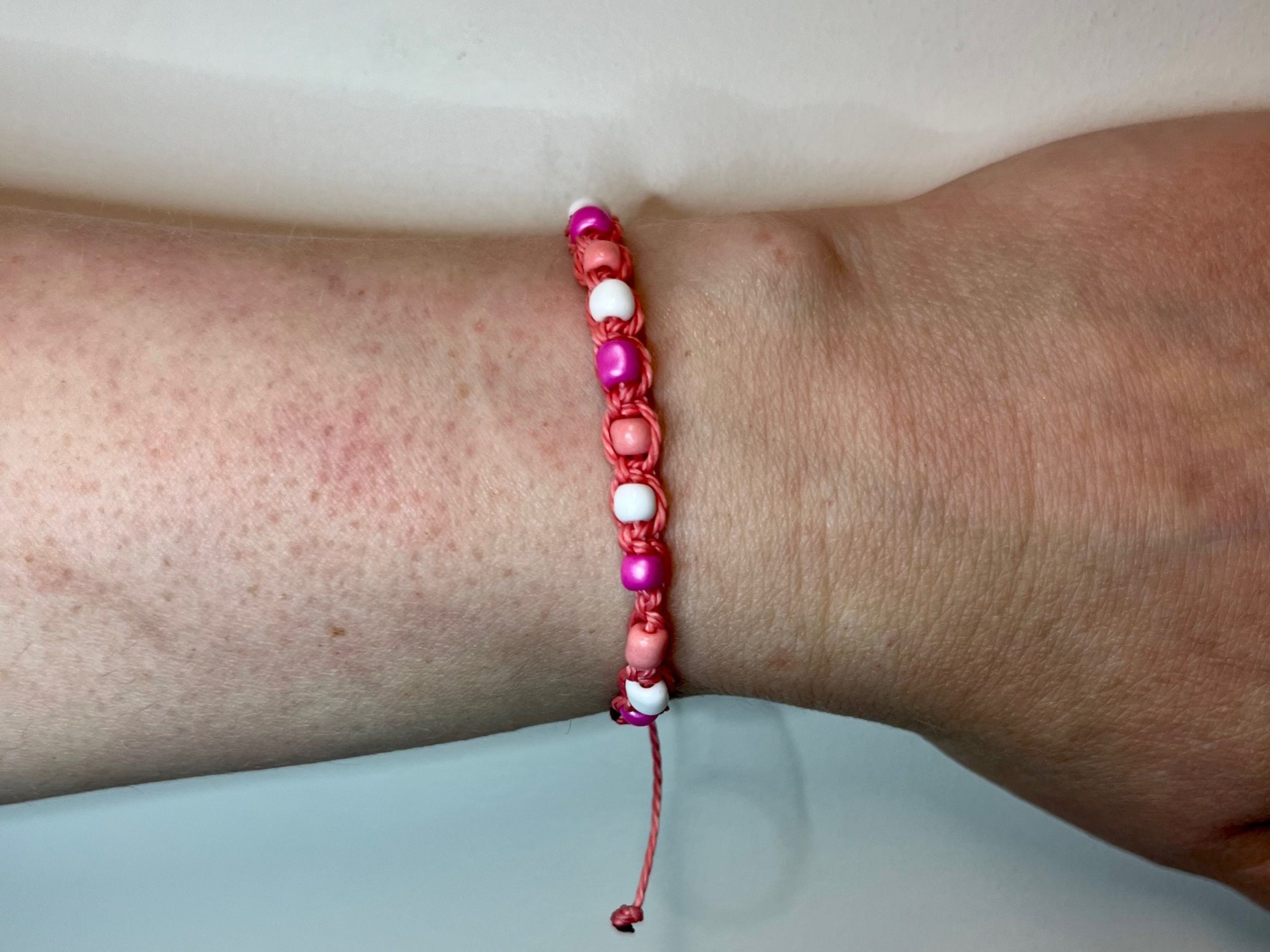 Pink Aesthetic Friendship Bracelet, Movie Fan Gift, Pink String ...