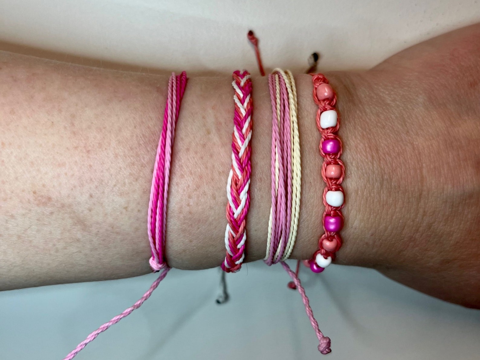 Pink Aesthetic Friendship Bracelet, Movie Fan Gift, Pink String ...