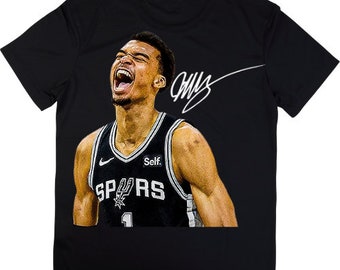 Descarga digital PNG de la firma Victor Wembanyama, camisetas gráficas de baloncesto, impresión de transferencia DTF de baloncesto, diseño de camiseta de baloncesto PNG
