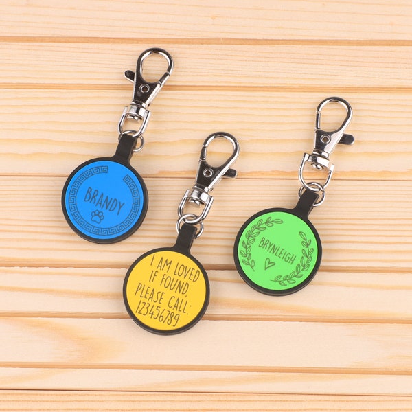 Personalized Soundless Silicone Pet ID Tag, Custom Name Tags for Dog Cat, Silent and Durable, Anti-rust and Waterproof