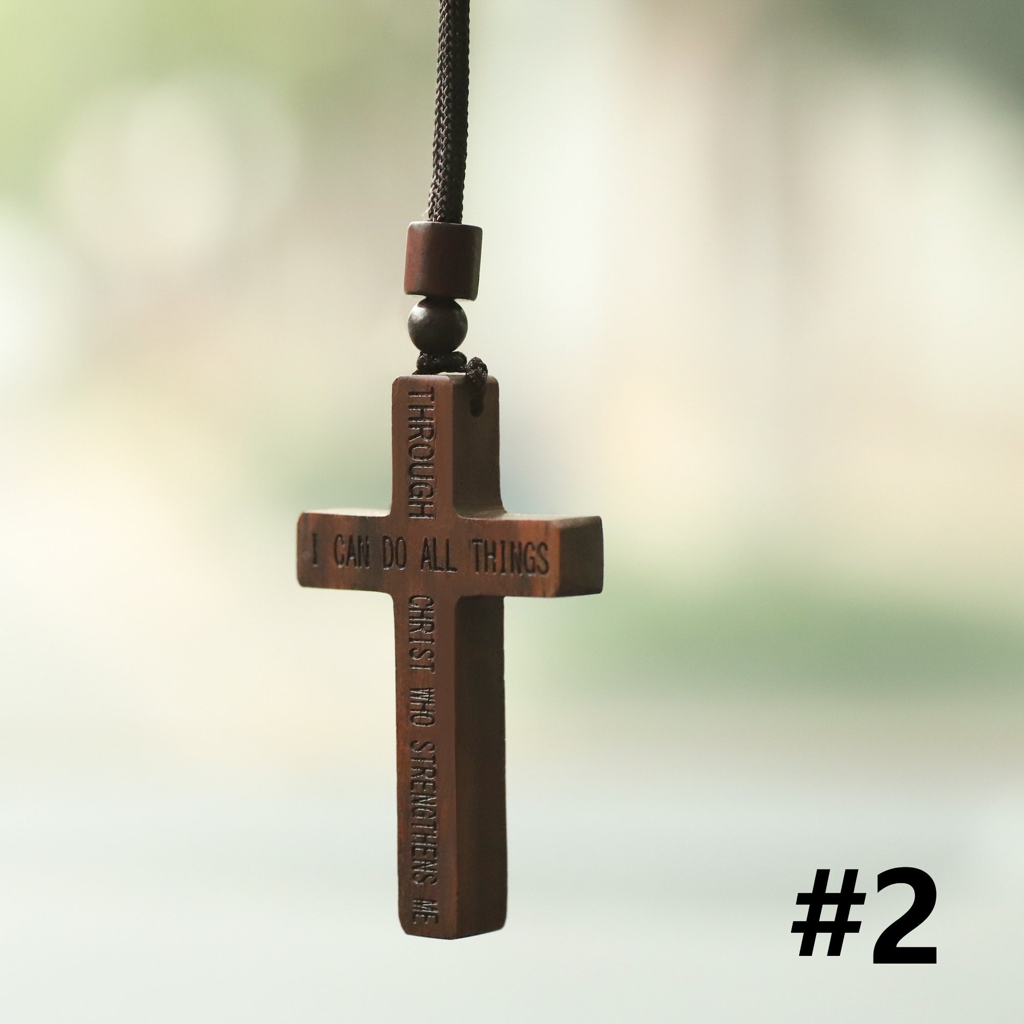Autospiegel Hängeaccessoires, Kreuz Hängeornament, Weihnachtsgeschenk, I Can Do All Things Autozubehör, Kreuz für Autospiegel