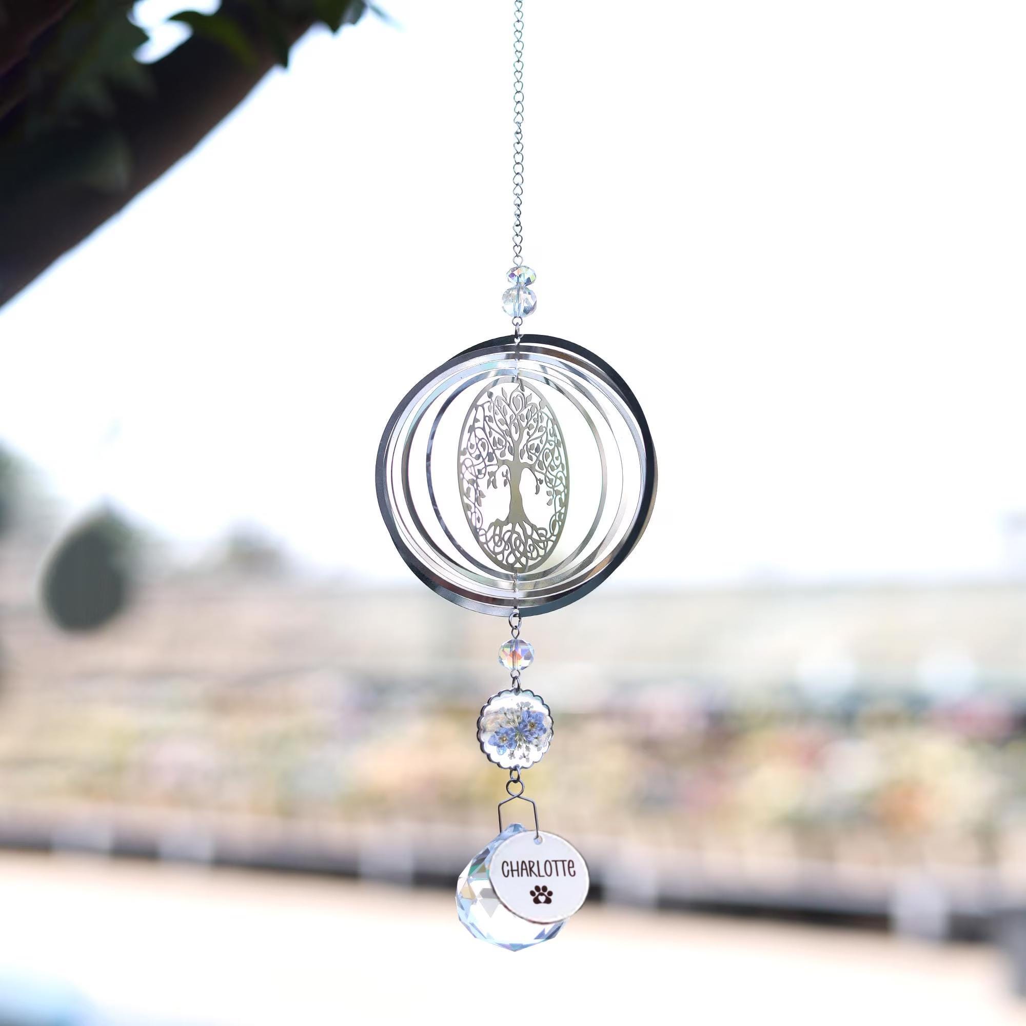 Rotating Flower Tree Rotating Tree of Life Suncatcher, Handmade Dried Flower Resin Decor - Etsy