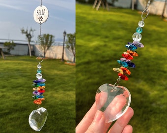 Custom Suncatcher Pet Memorial Gift, Pet Rainbow Bridge, Loss of Dog, Personalized Pet Bereavement Gift, Dog Cat Loss Sympathy Gift