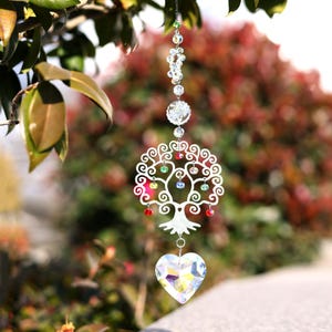 Tree Of Life Suncatcher, Personalized Crystal  Ornament Beaded Pendant,Window Garden Tree Balcony Hanging Decoration ,Boho Home Decoration