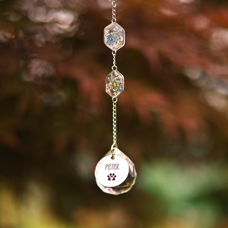 Personalized Pet Memorial Suncatcher, Dog Loss Gift, Custom Pet Sympathy Gift, Rainbow Bridge Keepsake, Engraved Dog Name Remembrance image 5