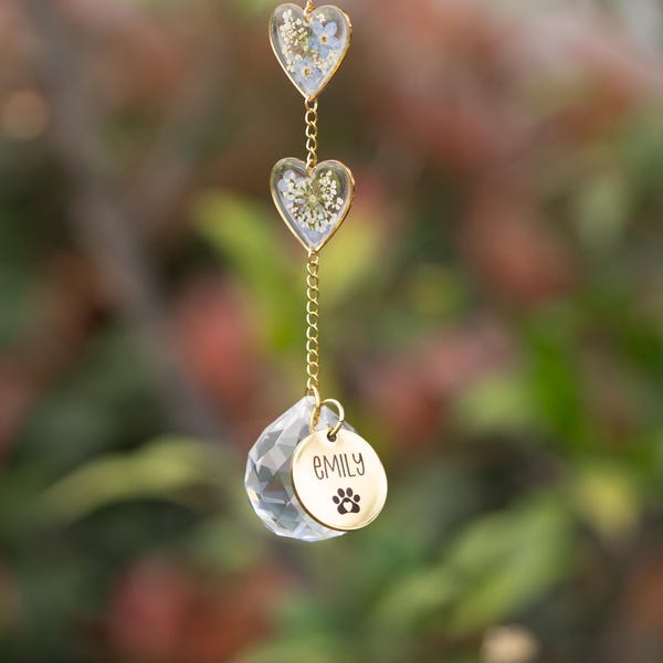 Acchiappasole commemorativo per animali domestici, regalo commemorativo personalizzato per animali domestici, regalo di condoglianze per la perdita di un cane, ornamento personalizzato con il nome di cane o gatto