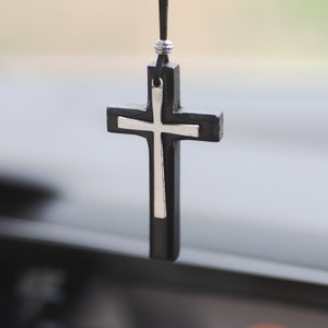 Cross Car Mirror Hanging Accessories, Cross Hanging Ornament, Christmas Gift, Car Accessories, Cross for Car Mirror for Men and Women,