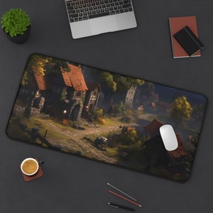 Old Town bureaumat: Fantasy RPG gaming-muismat XXL