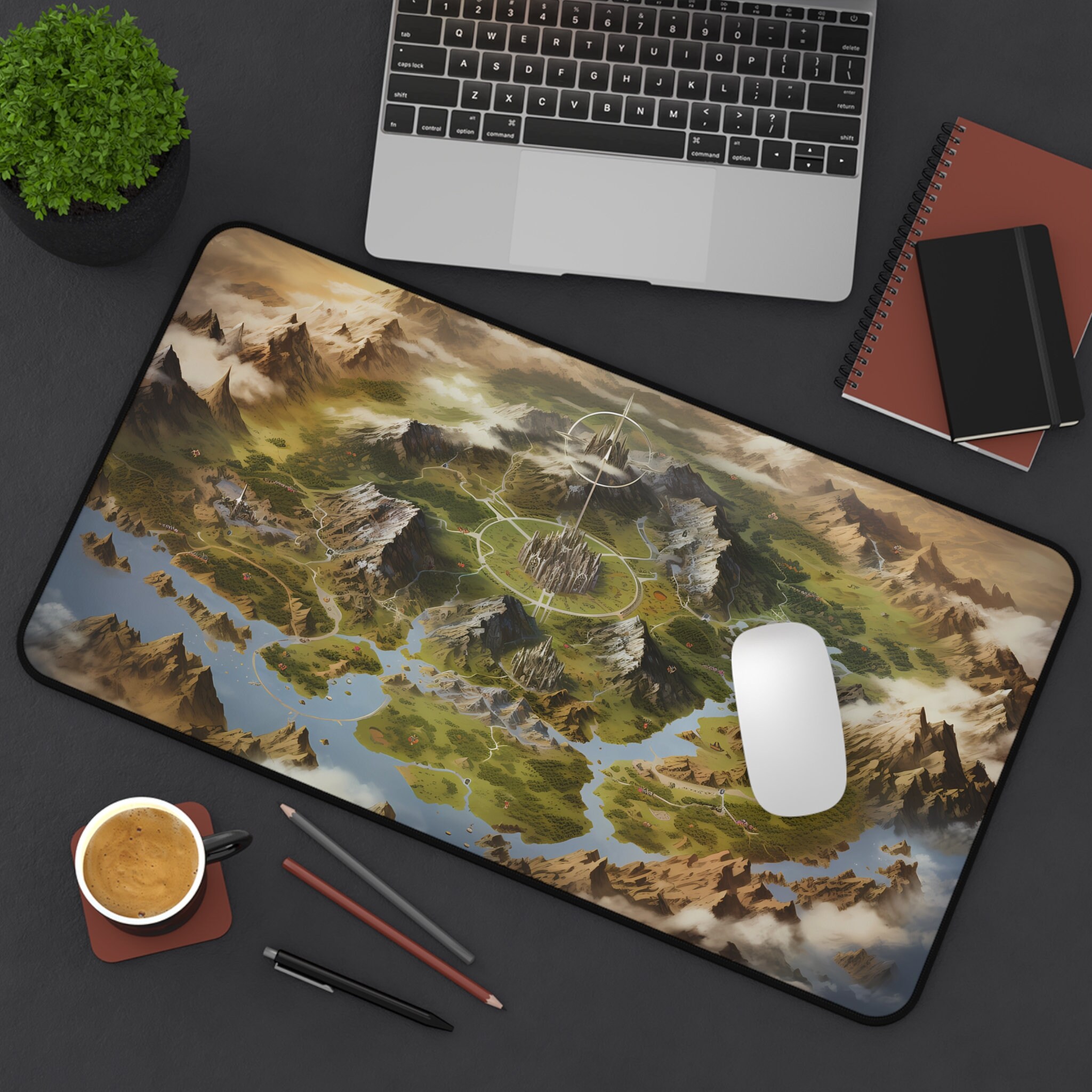 Desktop Mat Map Fantasy Realm Map Desk Mat FRP Setting Anti-slip Mouse Pad - Etsy