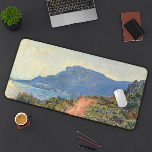 Monet Desk Mat: La Corniche Landscape Mousepad - XXL Gaming Decor