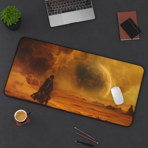 The Golden Path Desk Mat, Dune Mouse Pad XXL, Anti-slip Gaming Mousepad, Sci-fi Fantasy Desk Decor for Work and Play, Dune Gift