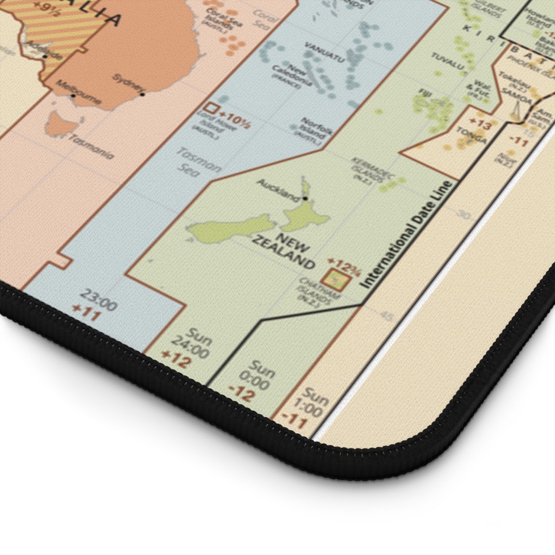 Time Zones of the World Desk Mat World Map Mousepad XXL Anti-slip ...