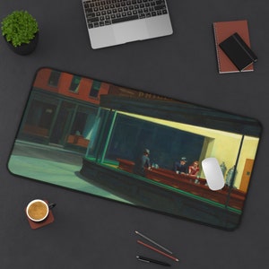 Nighthawks Schreibtischmatte: Edward Hopper Manhattan Mousepad XXL
