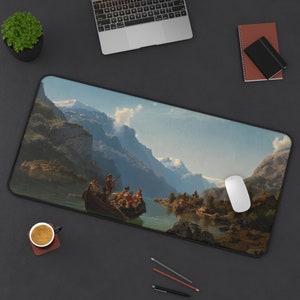 Bureaumat Fjord Landscape: Norwegian Art XXL gaming-muismat