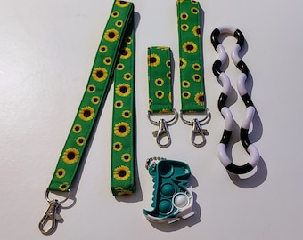 hidden disability sunflower wristlets and lanyards on a swivel clip