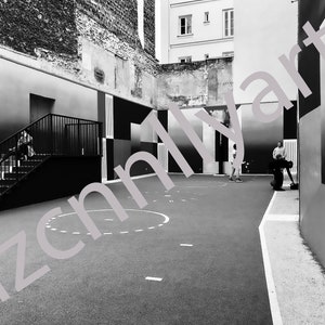Pigalle Court Black and White Photography