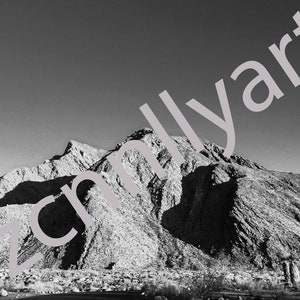 Desert Mountain Black and White Photography