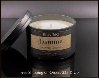 Premium Hand-Poured 6oz Jasmine Essential Oil and Soy Wax Aromatherapy Candle