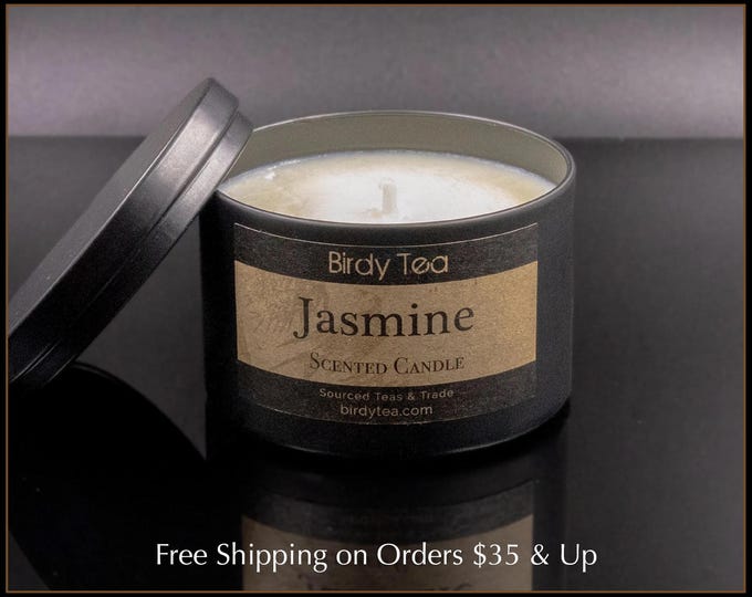 Premium Hand-Poured 6oz Jasmine Essential Oil and Soy Wax Aromatherapy Candle