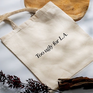 Too Dumb For Boston, Too Ugly for L.A. Tote Bag | NYC Canvas Messenger | Too Dumb Shoulder Bag | Shopping Bag | Gift Ideas | Shopping Tote