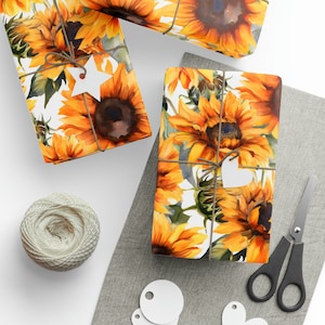 Sunflower Wrapping Paper | Floral Wrapping Paper | Sunflower Gift Wrapping Paper | Boho Wrapping Paper