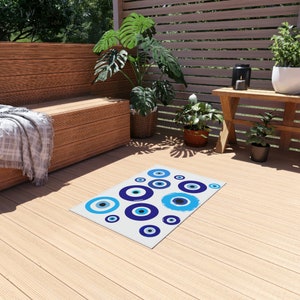 Evil Eye Print Outdoor Rug