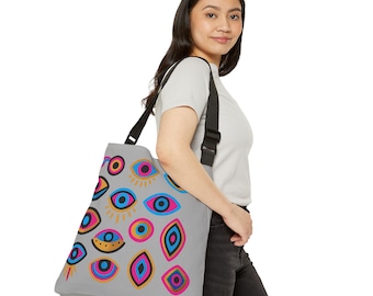 Evil Eye Tote Bag: Adjustable Strap, Stylish Protection Handbag