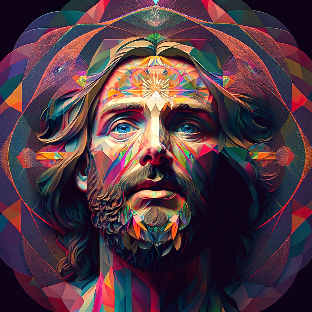 Spiritual Jesus Print, Jesus Christ Photo Bust, Religious Modern Art