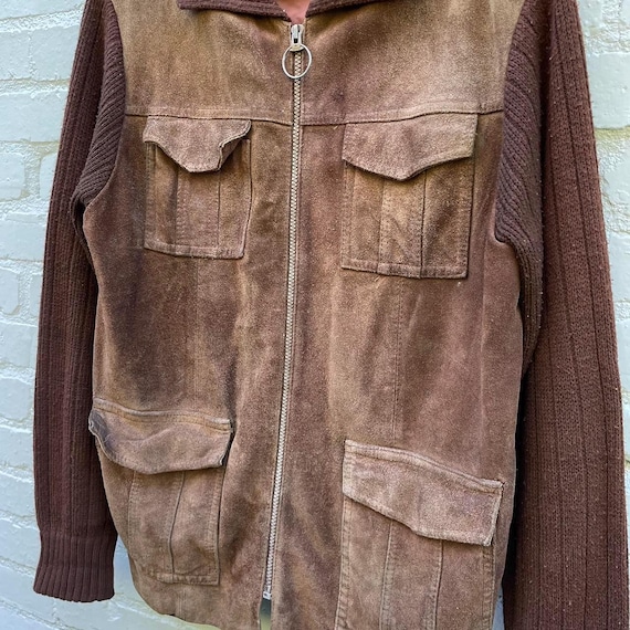 ヴィンテージ 70 年代 スエード ニット ジャケット - Etsy 日本
