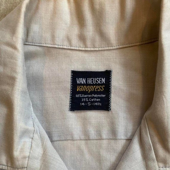 Vintage 1960s Van Heusen Loop Collar Shirt S - image 4