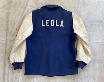 Vtg 50's Lasley Knitting Co. Letterman Jacket Sz 38 Wool Blue