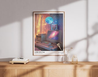 Vintage Sci-Fi Galaxy Print – Futuristic Astronomy Wall Art (Digital Download)