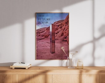 Monolith Space Art Print – Futuristic Sci-Fi Minimal Wall Art (Digital Download)