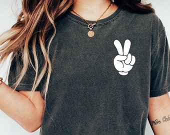 Disney Pocket Size Peace Sign Shirt, Disneyworld shirts,Peace Mickey Shirt,Matching Disney Pals Shirts,Disneyland shirt, retro disney shirt