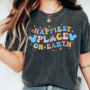 Happiest Place On Earth T-shirt, Disney Ears Tee, Matching Family Shirts, Retro Vacation Shirts, Magic Kingdom Tee, Magical Place Shirt