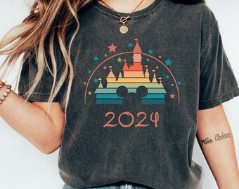 Disney Castle 2024 Shirt, Disney Vacation Shirt, Disneyworld T-Shirt, Retro Castle Mickey Mouse 2024, Disneyland shirt, Magic Kingdom Shirt