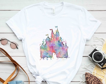 Disney Watercolor Castle T-Shirt, Disney Castle Shirt, Disney Vacation Shirt, Disney Trip Shirt, Disney Family Shirt, Family Vacation Shirt