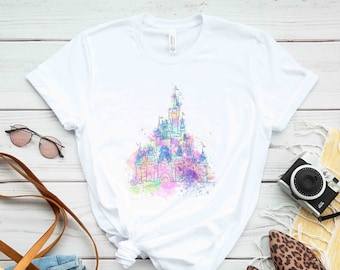 Disney Watercolor Castle T-Shirt, Disney Castle Shirt, Disney Vacation Shirt, Disney Trip Shirt, Disney Family Shirt, Family Vacation Shirt