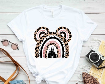 Rainbow Leopard Mickey Ears T-Shirt, Mickey Ears T-Shirt, Disneyland Shirt, Going to Disneyworld Shirts, Women Disney Shirt, Disney Shirt