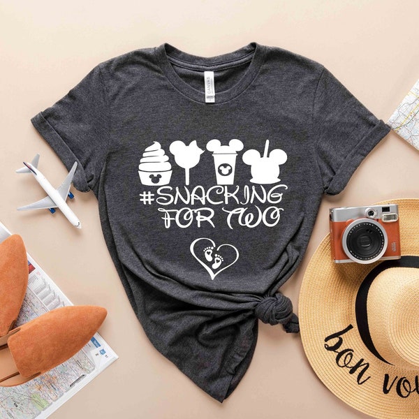 Snacking For Two T-Shirt, Disneyland Shirt, Disneyland Pregnancy Shirt, Disneyland Maternity Snacking Shirt,  Pregnancy Announcement Shirt