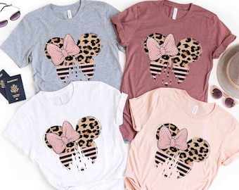 Minnie Castle T-Shirt, Cute Minnie Leopard Shirt, Disneyworld Shirt, Minnie Ear Shirt, Disney Tee, Disney Ear Shirt, Girls Trip Disney Shirt