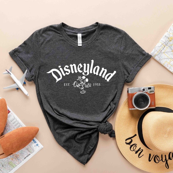 Vintage Disneyland Est 1955 T-Shirt, Disneyland Family Shirts, Disney Trip Shirt, Disneyland Shirt, Disney Vacation Shirts, Retro Disney Tee