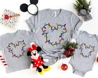 Mickey Head Christmas Shirt, Disney Christmas Shirt, Christmas Lights Tee, Winter Disney Shirt, Christmas Disney Couple Shirt, Christmas Tee