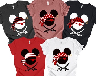 Custom Disney Pirates Family Shirts, Disney Pirates of Caribbean Shirt, Pirate Tshirt, Pirate's Life, Mickey and Minnie Disney Cruise Shirt